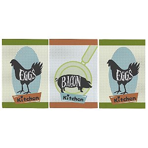 Pano de Copa Teka Fiori Kitchen - Kit com 3 unidades