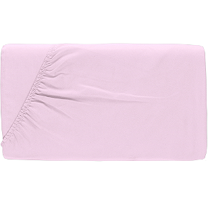 Lençol de Malha Antimicrobiano com Elástico para Berço Tekinha Baby Rosa