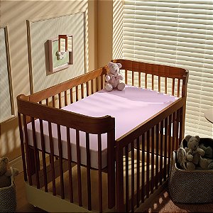Lençol de Malha Antimicrobiano com Elástico para Berço Tekinha Baby Rosa