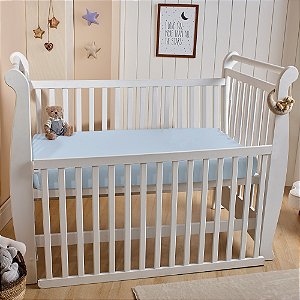 Lençol de Malha Antimicrobiano com Elástico para Berço Tekinha Baby Azul