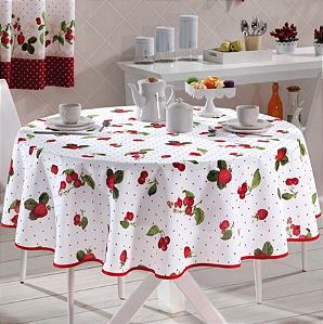 Toalha de Mesa Redonda Dohler Clean Iolanda - Limpa Fácil - 1,60m