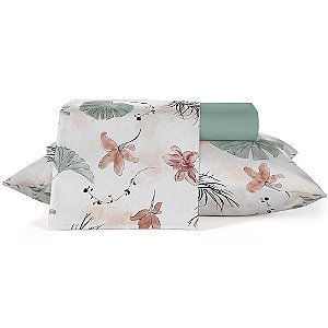 Jogo de Cama King Teka Diamante Tropical 4 peças