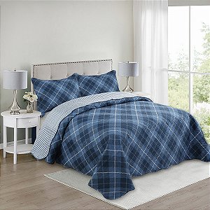 Colcha Bouti Queen Teka Gales Real + 2 Porta-Travesseiros - 3 peças