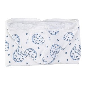 Toalha com Capuz Aveludada Forro em Fralda Teka Baby Azul