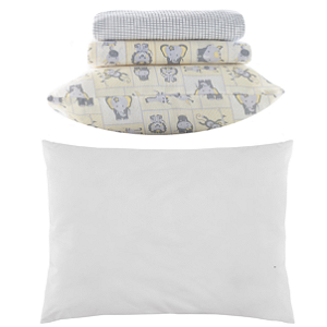 Jogo de Berço Amarelo Teka Baby + Travesseiro - 4 Peças