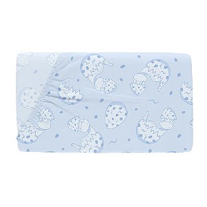 Lençol Estampado para Berço com Elástico Tekinha Baby Azul