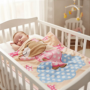 Cobertor Para Bebê Rozac Baby Ursinho Rosa