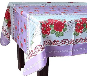 Toalha De Mesa Rubi Lilás Quadrada 4 Lugares 1,40m X 1,40m