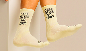 Meia do Poder - Café antes do caos  - Algodão Comfort