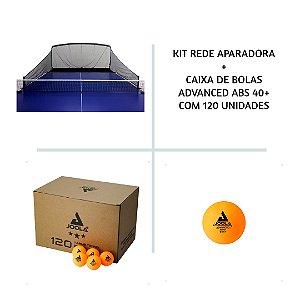 KIT Rede aparadora de bolas - iPong + Caixa de Bolas Advanced ABS 40+