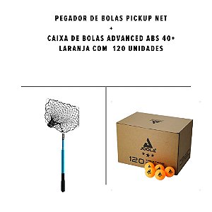 Pegador de bolas portátil - Joola Pick Up Net + Caixa de Bolas Advanced ABS 40+ cor Laranja