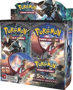Box Display Pokemon Sol e Lua 3 Sombras Ardentes