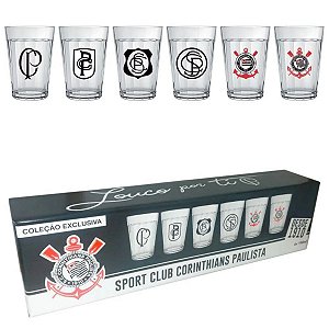 Jogo Flamengo de 6 Copos Americanos Escudos 190 ml - flamengo