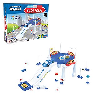 Brinquedo Estacionamento com Rampa Polícia 37 Peças