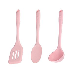 Kit Utensílios de Silicone Rosa 3 peças luxo Weck