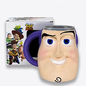 Caneca de Resina e Alumínio 3D Buzz  Lightyear Toy Story 250 ml na Caixa