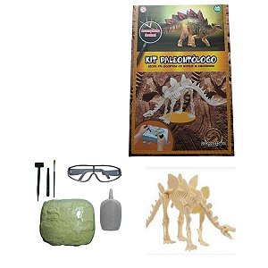 Brinquedo Kit Paleontólogo Arqueologia Dinossauros Fóssil Infantil Escavação Estegossauro