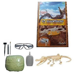 Brinquedo Kit Paleontólogo Arqueologia Dinossauros Fóssil Infantil Escavação Skullcruncher