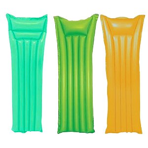 Colchão Boia Inflável para Piscina Mar Verde e Amarelo 69x183cm