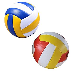 Bola de Vôlei Colorida Praia Quadra N.5 Azul e Vermelha Esportes