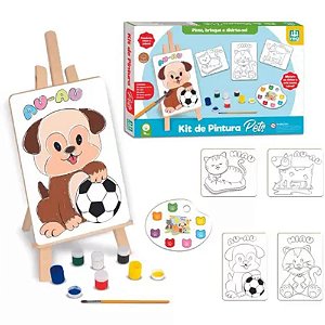 Kit de Pintura Patrulha Canina Nig Jogo De Colorir Infantil Tintas