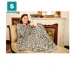 Cobertor com Mangas TV Solteiro Onça