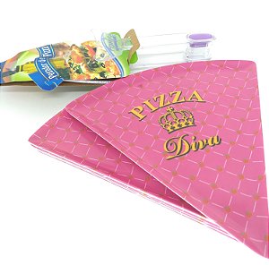 Kit Para Pizza Pratos e Pegador Rosa