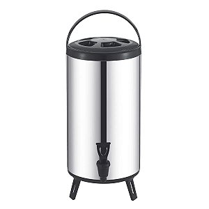 Botijão Térmico Inox Grande Galão 8L Conserva Bebidas Quente e Frio