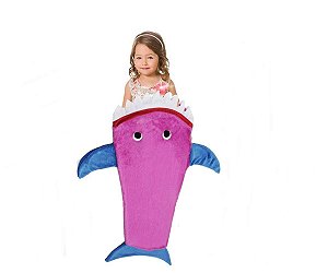 Cobertor Infantil Tubarão Rosa