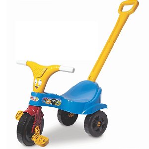 Motoca Infantil Triciclo Azul com Empurrador Menino