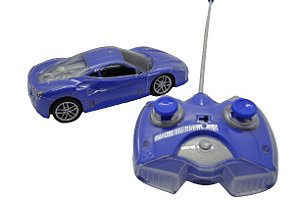 Brinquedo Carrinho de Controle Remoto Azul com LED