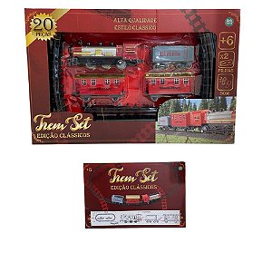 Brinquedo Trem Trenzinho Eletrico Locomotiva Vagões Trilhos