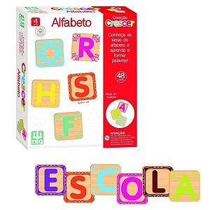 Brinquedo Peças Alfabeto em Madeira Infantil