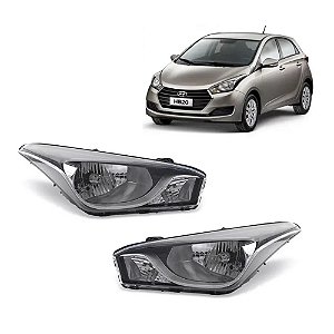 Farol HB20 Máscara Negra com Moldura Cromada 2012/2016 ARTEB