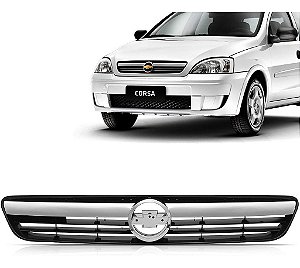 Grade Corsa/Montana Preta Moldura Cromada 2008/2012 BLAWER