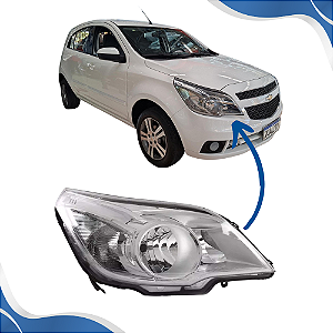 Farol Agile Cromado (2009 2010 2011 2012 2013 2014) - MG