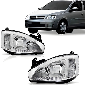 Farol Corsa Cromado Pisca Raiado (2003/2007) - MG