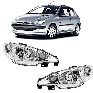 Farol Peugeot 206 Simples Liso (1998/2005) - MG