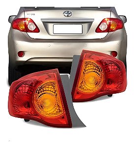 Lanterna Traseira Corolla Vermelha/Ambar Canto 2008 2009 2010 2011 MG