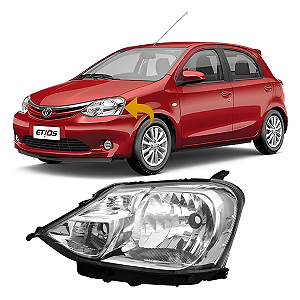 Farol Etios Carcaça Preta (2012/2016) - TYC