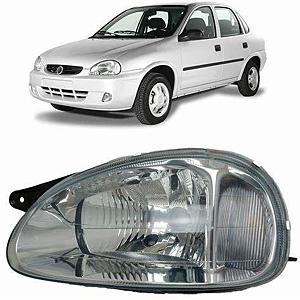 Farol Corsa Carcaça Preta Molde Preto (2000/2010) - ARTEB