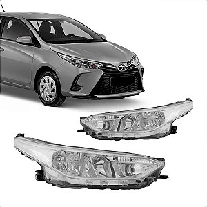 Farol Yaris Cromado Elétrico Com Motor 2018 2019 2020 2021 2022 2023 2024 2025 - IMPORTADO