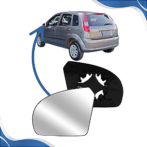 Lente Retrovisor Fiesta Com Base Prata (2002 2003 2004 2005 2006) - METAGAL