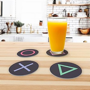 Porta Copos Redondo Botões Play