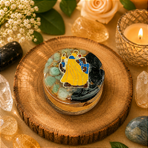 Orgonite redondo mini Obaluaê - Energia de cura física e milagres