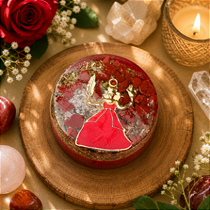 Orgonite redondo mini Iansã - Transmutação do velho estagnado e impulsiona para o novo que deve surgir
