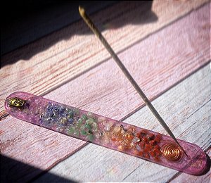 Incensário Orgonite 7 Chakras com Buda
