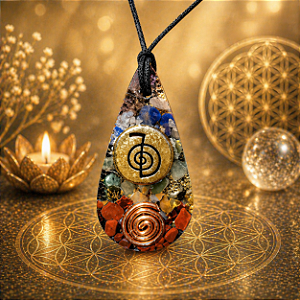 Orgonite Pingente G Cho-Ku-Rei com 7 chakras