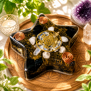 Orgonite Estrela Corte e Libertação de Laços Kármicos 12 x2cm
