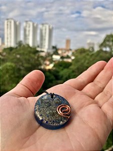 Pingente Orgonite da prosperidade com pirita